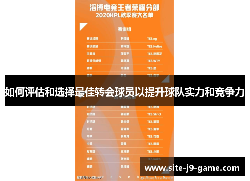 如何评估和选择最佳转会球员以提升球队实力和竞争力 如何评估和选择最佳转会球员以提升球队实力和竞争力